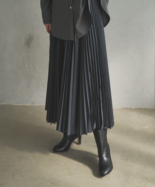 【Audrey and John Wad】プリーツロングフレアスカート H164 B79 W58 H82 Audrey and John