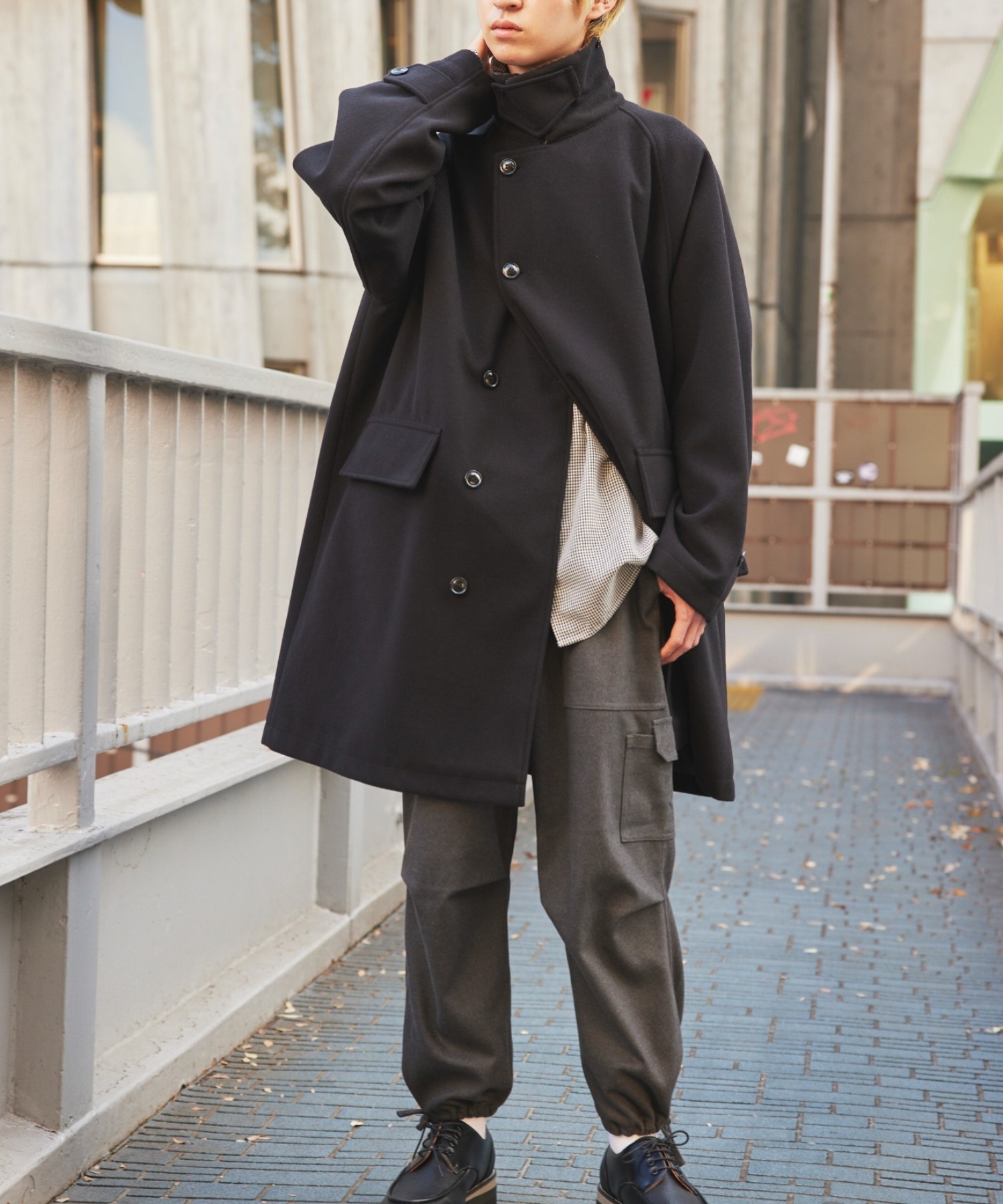 men'sFUDGE10月号掲載商品▼【MAISON CLUB】vintage archive coat ステンカラーメルトンコート  ◎ユニセックス着用可◎