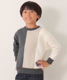 ikka kids(イッカ　キッズ)/裏起毛縦切り替えトレーナー（120〜160cm）/チャコールグレー