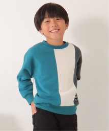 ikka kids(イッカ　キッズ)/裏起毛縦切り替えトレーナー（120〜160cm）/ブルー