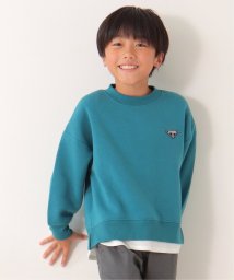 ikka kids(イッカ　キッズ)/裏起毛裾レイヤードワッペントレーナー（120〜160cm）/ブルー