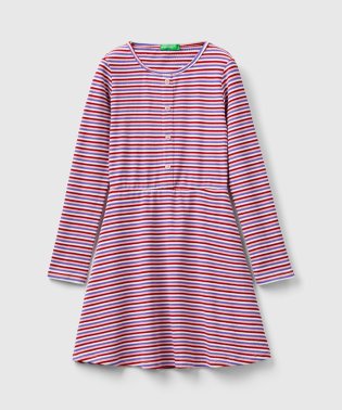 BENETTON (UNITED COLORS OF BENETTON GIRLS)/キッズマルチカラーボーダーフロントボタン長袖ワンピースG/505633703