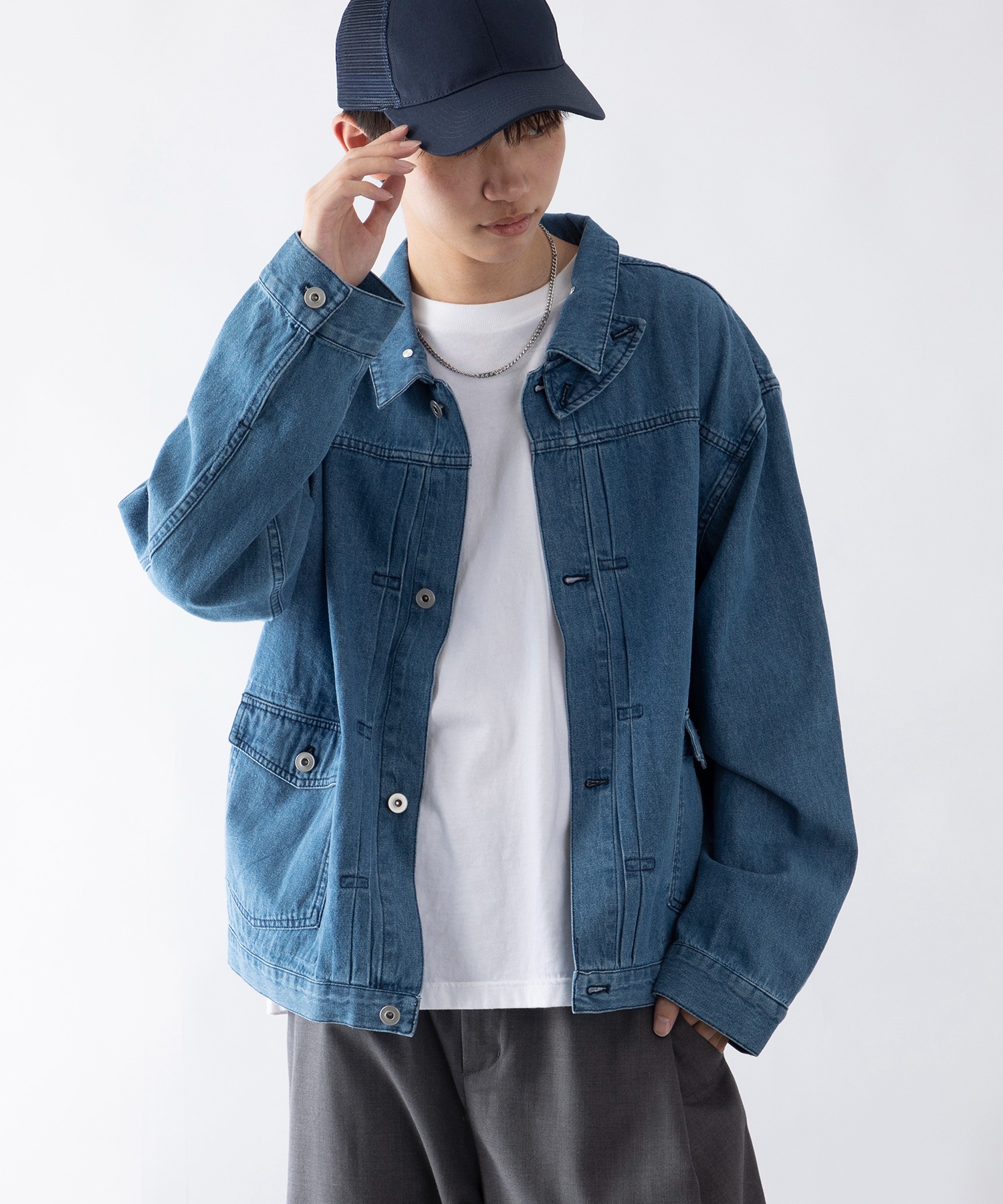 men'sFUDGE10月号掲載商品▼【MAISON CLUB】Type2デニムジャケット Mー47フィールドジャケット