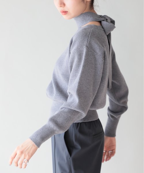 SETUP7(SETUP7)/【谷まりあさん着用！SWEET11月号掲載品商品】2WAY RIBBON KNIT TOPS ボウタイニット/グレー