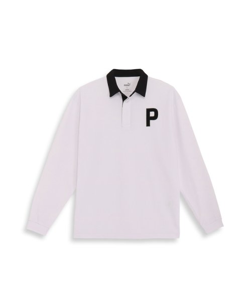 PUMA(プーマ)/メンズ ゴルフ Pロゴミニワッフル ストレッチ ポロシャツ 長袖/WHITEGLOW