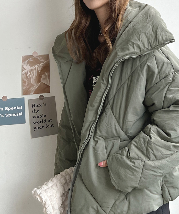 goa ミリタリージャケット カーキ XS(Free) ビッグダイヤキルト