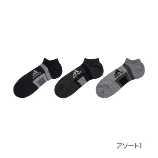 Adidas/福助 公式 靴下 スニーカー丈 3足組 メンズ adidas(アディダス) DRY TAPING 無地 ワンポイント 吸水速乾 テーピング性能 つま先かかと拇指/505648724