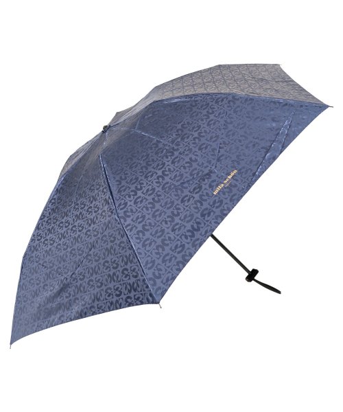 mila schon(ミラ・ショーン)/ミラショーン mila schon 傘 折り畳み 雨傘 レディース 55cm 軽量 ジャガード FOLDING UMBRELLA ブラック オフホワイト ネイビ/ネイビー