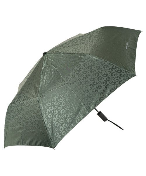mila schon(ミラ・ショーン)/ミラショーン mila schon 傘 折り畳み 雨傘 メンズ 60cm 軽量 ジャガード FOLDING UMBRELLA ブラック ブラウン ダーク グリー/ダークグリーン