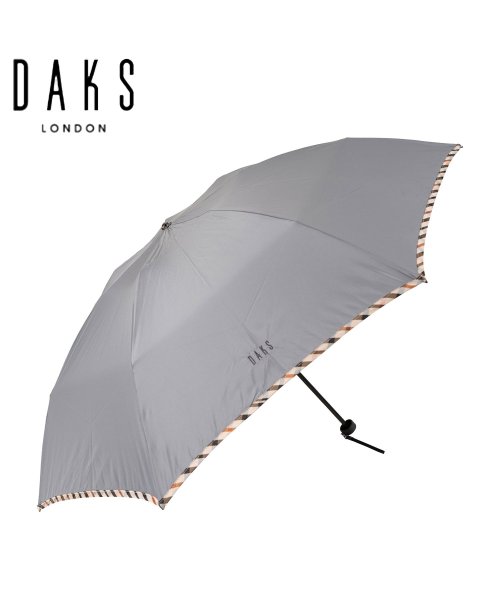 DAKS(ダックス)/ダックス DAKS 雨傘 折りたたみ ミニ メンズ 60cm 日本製 軽量 グラスファイバー FOLDING UMBRELLA グレー 0416－05/ダークグレー