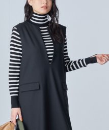 SHIPS WOMEN(シップス　ウィメン)/Primary NavyLabel:シルク カシミヤ タートル（ボーダー）23AW/ブラック