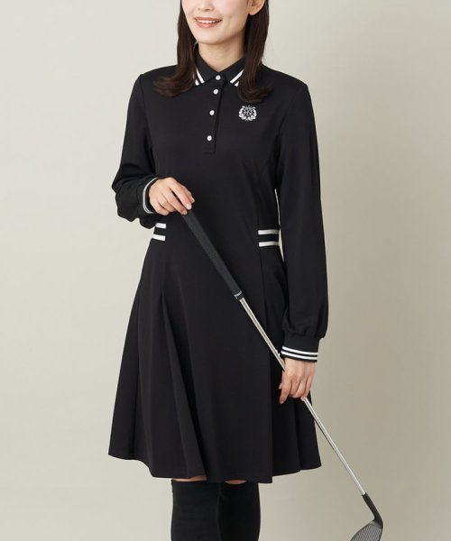 ゴルフウエア　ラインリブポロワンピース LE SOLEIL ソルソレイユ SOUS