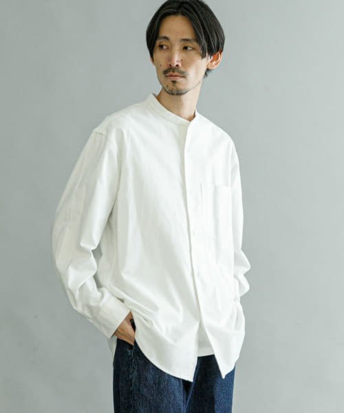 URBAN RESEARCH(アーバンリサーチ)/『UR TECH』バンドカラーシャツ/WHITE