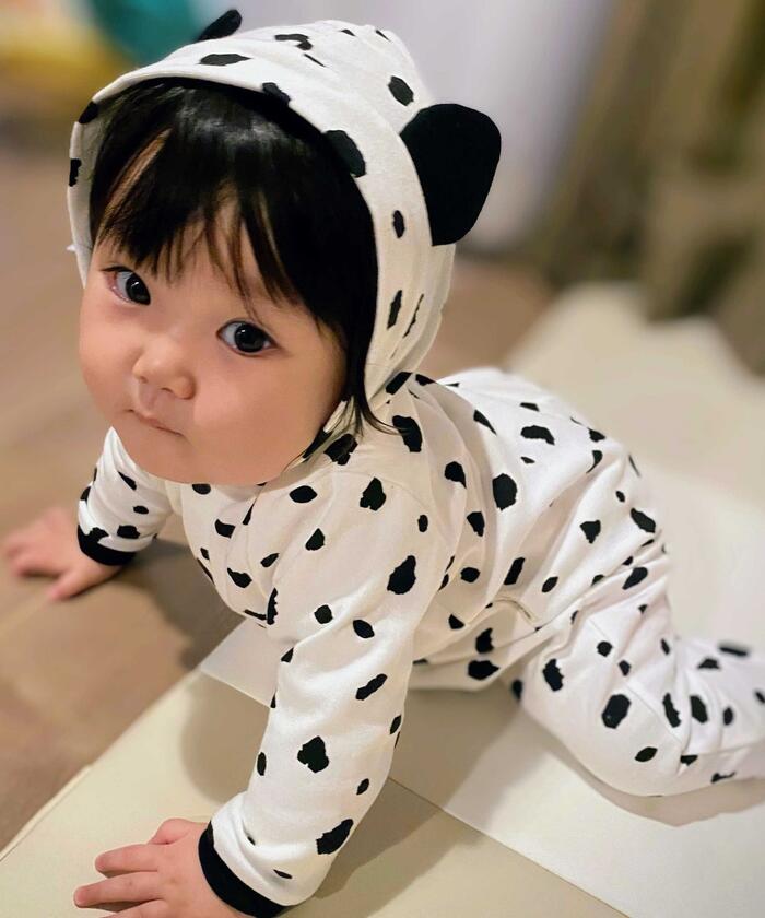 ダルメシアン ロンパース 赤ちゃん ベビー タイツ ディズニー クリスマス