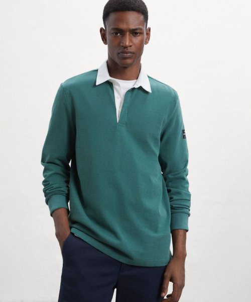 ECOALF MEN(ECOALF MEN)/PERI ラグビーシャツ / PERI LONG－SLEEVED POLO SHIRT MAN/グリーン