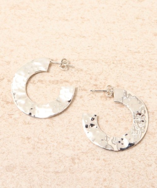 NOLLEY’S(ノーリーズ)/【Nina＆Jules/ニナ エ ジュール】Frilled Hoops Small　フリルフープスモールピアス/シルバー