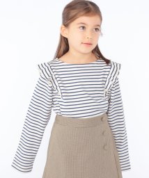 SHIPS KIDS(シップスキッズ)/SHIPS KIDS:100～130cm / オーガニック コットン フリル プルオーバー/ネイビー