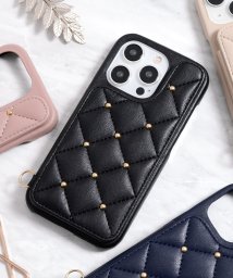 CECIL McBEE(セシルマクビー)/iPhone15 iphone15pro ケース セシルマクビー CECIL McBEE キルティング 背面ケース iphone15 pro スマホケース/ブラック