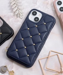 CECIL McBEE(セシルマクビー)/iPhone15 iphone15pro ケース セシルマクビー CECIL McBEE キルティング 背面ケース iphone15 pro スマホケース/ネイビー