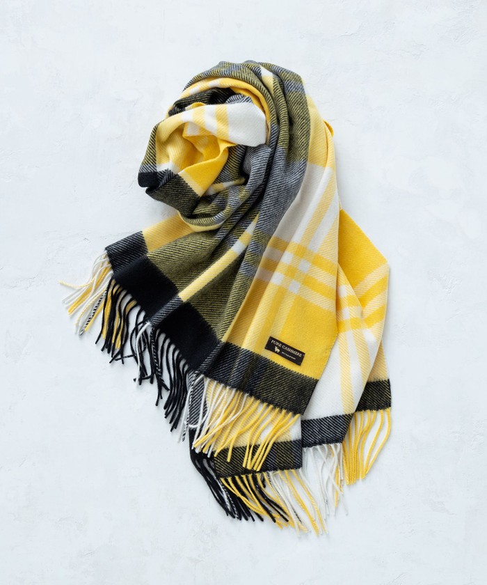 ★ケイト★♡23区♡カシミヤ チェック柄ストール♡イエロー♡2023 カシミヤ チェック柄 ストール(505653483)｜阪急百貨店公式通販サイト