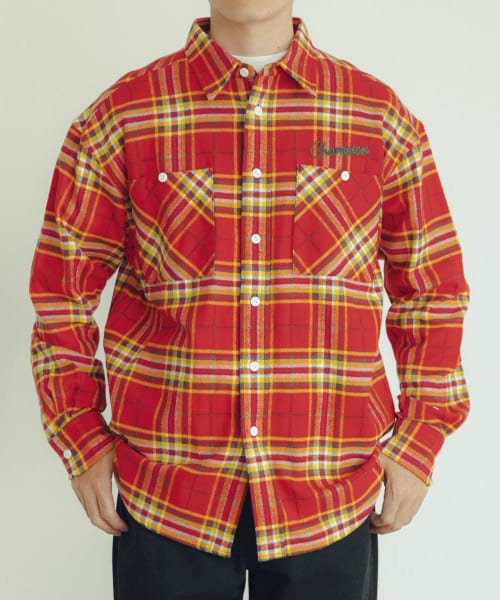 ITEMS URBANRESEARCH(アイテムズアーバンリサーチ（メンズ）)/Champion　Flannel Shirts/RED