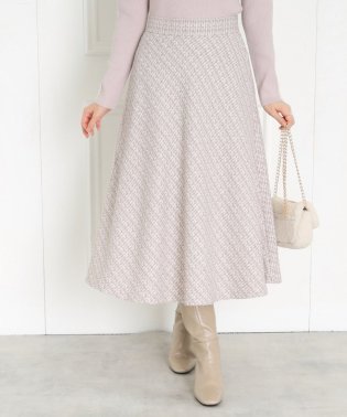 Couture Brooch/【秋冬ムードが高まる】ミックスツイードフレアースカート/505654016