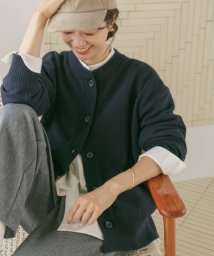 URBAN RESEARCH DOORS(アーバンリサーチドアーズ)/ハミルトンウールクルーネックカーディガン/NAVY