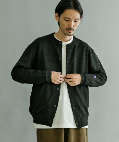 URBAN RESEARCH(アーバンリサーチ)/『別注』TOWNCRAFT×URBAN RESEARCH　ブークレクルーネックカーディガン/BLACK