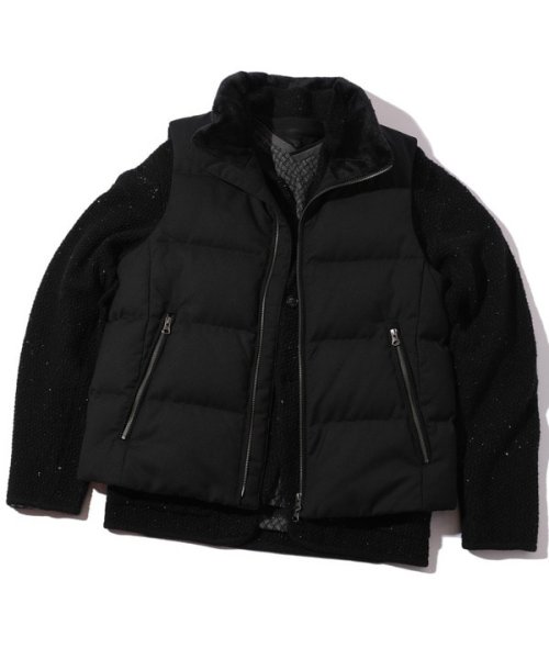 マイクロブロックチェックダウンベスト 