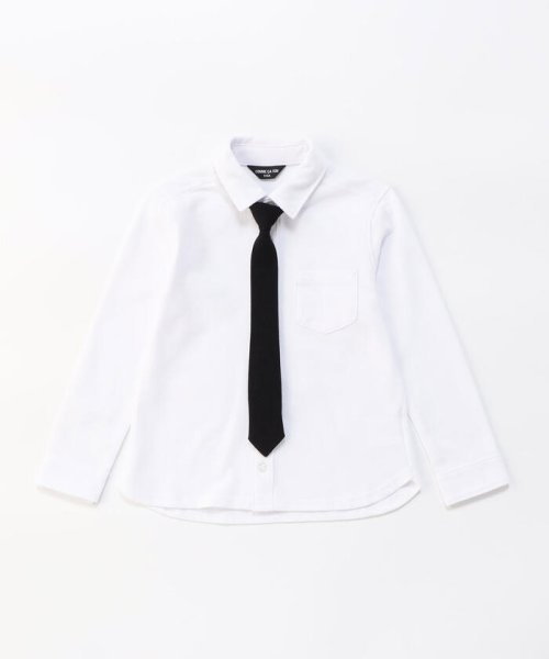COMME CA ISM KIDS(コムサイズム（キッズ）)/ネクタイ付き　長袖シャツ(100－130cm)/ホワイト
