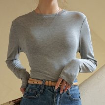 miniministore(ミニミニストア)/長袖Tシャツ 無地 レディース トップス/グレー