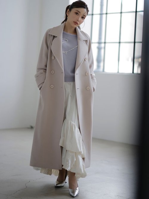 ウールマニッシュチェスターコート 素材 着丈 120cm バスト 113cm ゆき丈 5cm 前下がり 41cm 裾幅 193cm