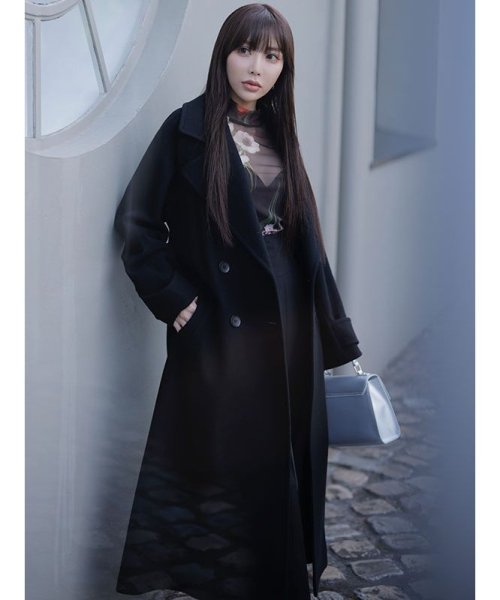 ウールマニッシュチェスターコート 素材 着丈 120cm バスト 113cm ゆき丈 5cm 前下がり 41cm 裾幅 193cm