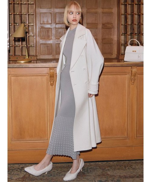 ウールマニッシュチェスターコート 素材 着丈 120cm バスト 113cm ゆき丈 5cm 前下がり 41cm 裾幅 193cm