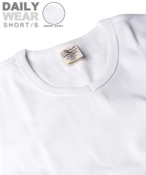 AVIREX(AVIREX)/《DAILY/WEB限定》RIB S/S V－NECK T－SHIRT/同色プリント リブ 半袖 ブイネック Tシャツ  デイリーウェア/ホワイト