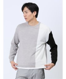 TAKA-Q/カシミアタッチ パネルクルー ニット & 長袖 Tシャツ アンサンブル カットソー セーター/505655121