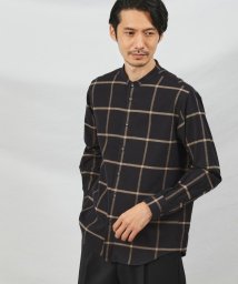 TAKEO KIKUCHI(タケオキクチ)/ソフトタッチ ウインドウペン バンドカラーシャツ/ネイビー（293）