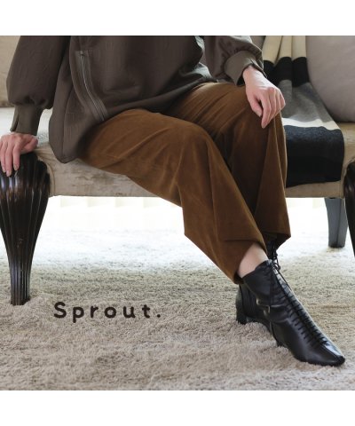【Sprout.】コーデュロイ　オールゴムワイドパンツ