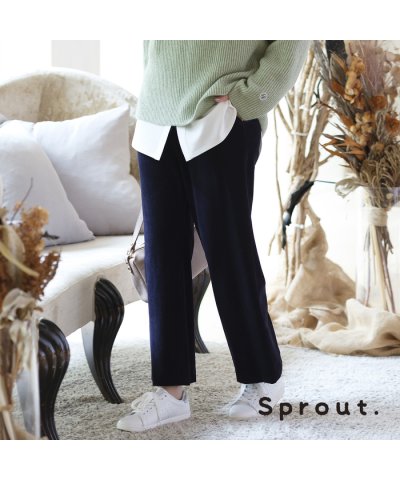 【Sprout.】コーデュロイ　オールゴムワイドパンツ