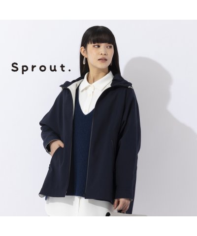 【Sprout.】タック衿　ストレッチライトジャケット