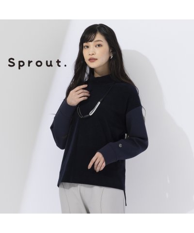 【Sprout.】コーデュロイ×ダンボールニット　プルオーバーTシャツ