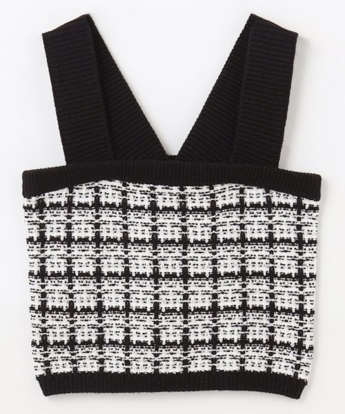 チェックニットビスチェ 