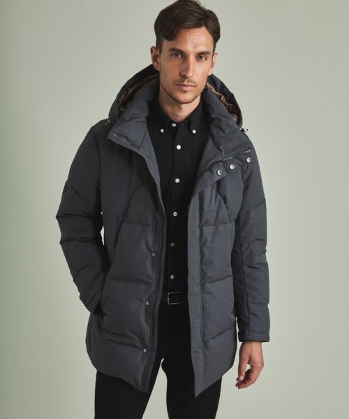 【仕事で着用可】MINOTECH?メランジラミネート?ダウンコート 仕事で着用可