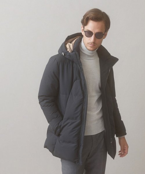 【仕事で着用可】MINOTECH?メランジラミネート?ダウンコート 仕事で着用可