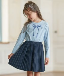 KUMIKYOKU KIDS(組曲KIDS)/【110－140cm】リボンアート Tシャツ/サックスブルー系