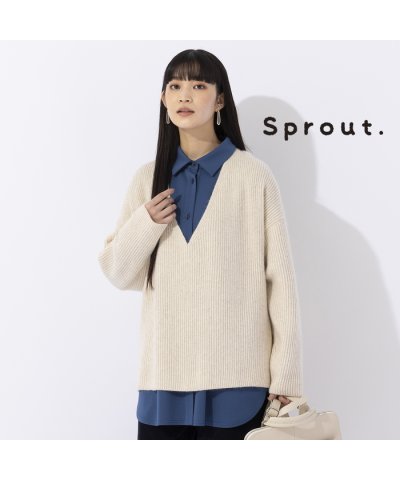 【Sprout.】アンゴラ混ウール　深Vネックニット