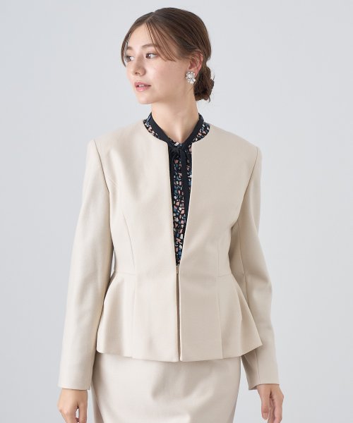 【セットアップ対応商品】ウールツイルジャージペプラムジャケット 着用サイズ なし あり 168cm 164cm