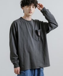 Rocky Monroe/長袖Tシャツ カットソー メンズ クルーネック ピグメント加工 ロンT ヴィンテージライク 古着 ユーズドライク オーバーサイズ ビッグシルエット ルーズ リラ/505657278