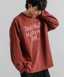 Rocky Monroe(ロッキーモンロー)/長袖Tシャツ カットソー メンズ クルーネック ピグメント加工 ロンT ヴィンテージライク 古着 ユーズドライク オーバーサイズ ビッグシルエット ルーズ リラ/ワインB