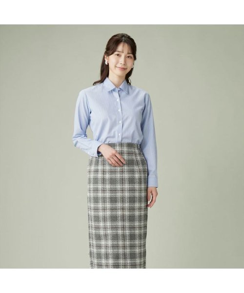 TOKYO SHIRTS(TOKYO SHIRTS)/形態安定 レギュラー衿 長袖 レディースシャツ/ブルー